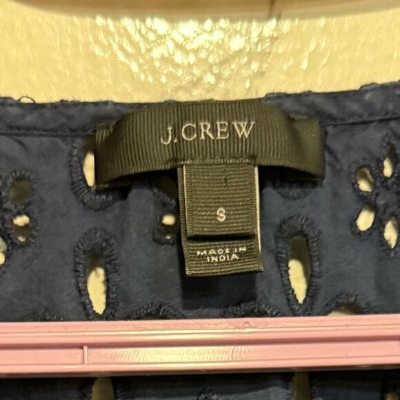 J.Crew Laser-Cut Eyelet Tunic Coverup in Midnight Navy Size S - Picture 6 of 12